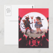 Krampus & kleines Mädchen Postkarte (Vorne/Hinten)