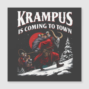 Krampus kommt in die Stadt Krampus Weihnachten Magnetkarte