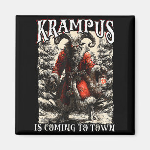 Krampus kommt in die Stadt Weihnachts-Horror-Feier Magnet