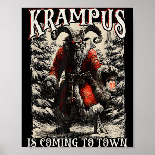Krampus kommt in die Stadt Weihnachtszeit Böser Kr Poster