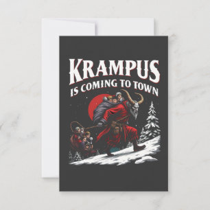 Krampus kommt nach Town Krampus Weihnachten Dankeskarte