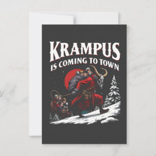 Krampus kommt nach Town Krampus Weihnachten Einladung