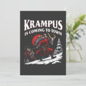Krampus kommt nach Town Krampus Weihnachten Einladung (Stehend Vorderseite)