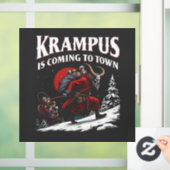 Krampus kommt nach Town Krampus Weihnachten Fensteraufkleber (Zuhause)