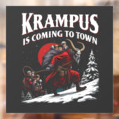 Krampus kommt nach Town Krampus Weihnachten Fensteraufkleber (Blatt 2)