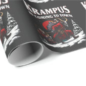 Krampus kommt nach Town Krampus Weihnachten Geschenkpapier (Rolleneckpunkt)