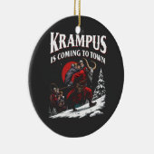 Krampus kommt nach Town Krampus Weihnachten Keramik Ornament (Rechts)