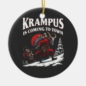 Krampus kommt nach Town Krampus Weihnachten Keramik Ornament (Vorne)