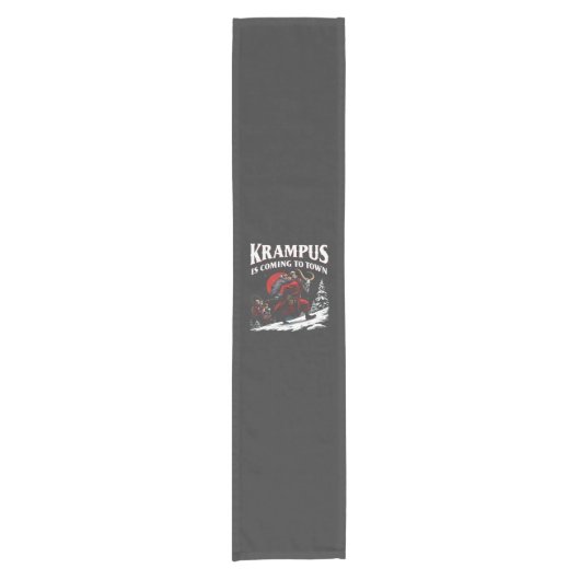Krampus kommt nach Town Krampus Weihnachten Kurzer Tischläufer (Vorderseite)