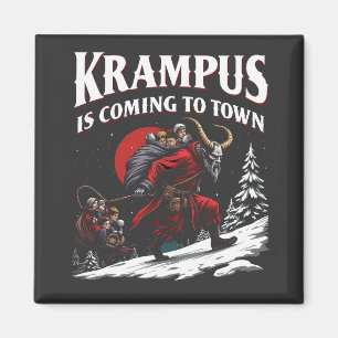 Krampus kommt nach Town Krampus Weihnachten Magnet