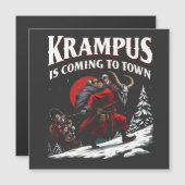 Krampus kommt nach Town Krampus Weihnachten Magnetkarte (Vorne/Hinten)