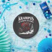 Krampus kommt nach Town Krampus Weihnachten Pappteller (Party)
