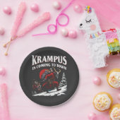 Krampus kommt nach Town Krampus Weihnachten Pappteller (Party)