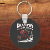 Krampus kommt nach Town Krampus Weihnachten Schlüsselanhänger (Vorderseite)