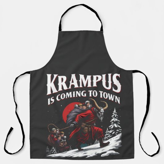Krampus kommt nach Town Krampus Weihnachten Schürze (Vorderseite)