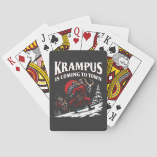 Krampus kommt nach Town Krampus Weihnachten Spielkarten