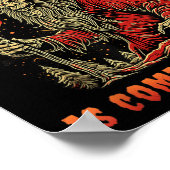 Krampus kommt zum Weihnachtsfeiertag in der Stadt  Poster (Ecke)