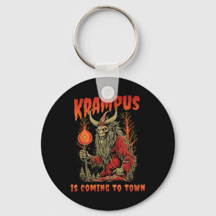 Krampus kommt zum Weihnachtsfeiertag in der Stadt Schlüsselanhänger