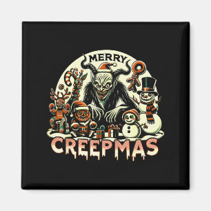Krampus Merry Creepmas Weihnachten 30er Retro-Cart Magnet