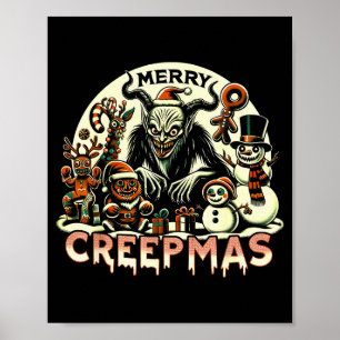 Krampus Merry Creepmas Weihnachten 30er Retro-Cart Poster