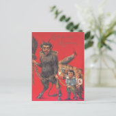 Krampus mit bösen Kindern Postkarte (Stehend Vorderseite)