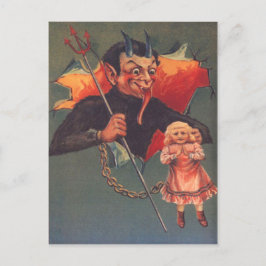 Krampus mit Girl & Pitchfork Postkarte