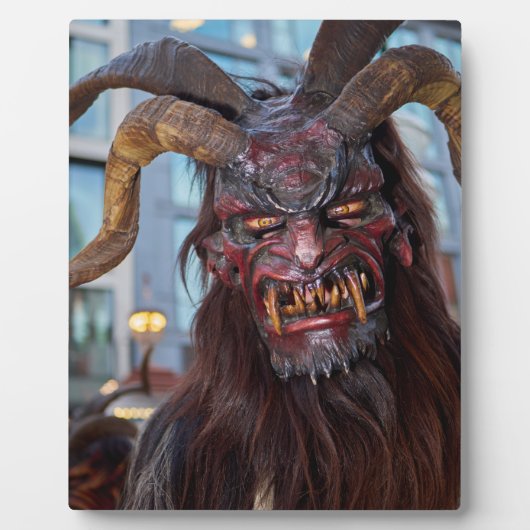 Krampus mit Roten Klanghasen Fotoplatte (Vorderseite)