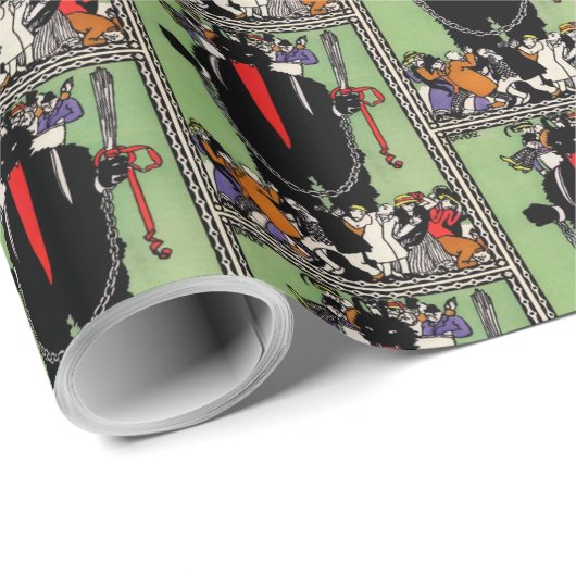 Krampus-Musterpapier Geschenkpapier (Rolleneckpunkt)