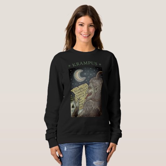 KRAMPUS NAUGHTLIST, CHRISTMAS SWEATSHIRT Womens (Vorne ganz)