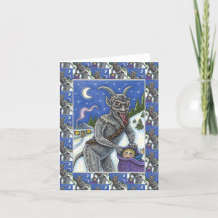 KRAMPUS & NAUGHTY KINDER, BEÄNGSTIGENDE CHRISTMAS FEIERTAGSKARTE