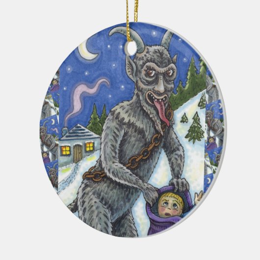 KRAMPUS & NAUGHTY KINDER, BEÄNGSTIGENDE CHRISTMAS  KERAMIK ORNAMENT (Links)