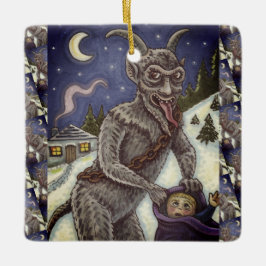 KRAMPUS & NAUGHTY KINDER, BEÄNGSTIGENDE CHRISTMAS  KERAMIKORNAMENT