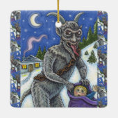 KRAMPUS & NAUGHTY KINDER, BEÄNGSTIGENDE CHRISTMAS  KERAMIKORNAMENT (Rückseite)