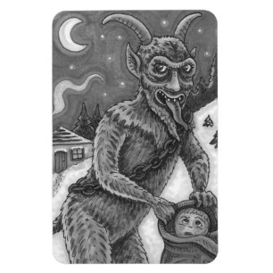 KRAMPUS & NAUGHTY KINDER, BEÄNGSTIGENDE CHRISTMAS  MAGNET