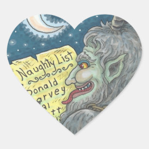 KRAMPUS NAUGHTY KINDER LIST CHRISTMAS STICKERS