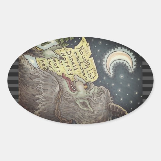 KRAMPUS NAUGHTY KINDER LIST CHRISTMAS STICKERS (Vorderseite)