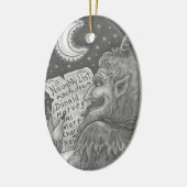KRAMPUS NAUGHTY LIST, CHRISTMAS GOTH ORNAval Keramik Ornament (Links)