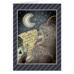 KRAMPUS NAUGHTY LIST CHRISTMAS GREETCARD B