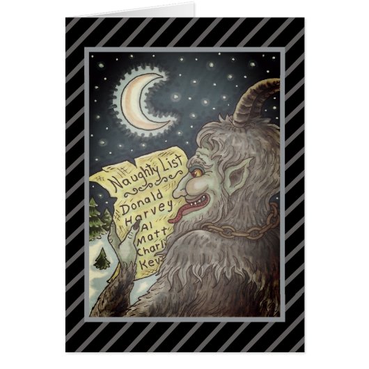 KRAMPUS NAUGHTY LIST, SCARY CHRISTMAS STORY CARD (Vorne)