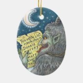KRAMPUS NAUGHTY LIST Weihnachtsschmuck Oval (Hinten)