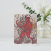 Krampus nimmt Kind mit Postkarte (Stehend Vorderseite)