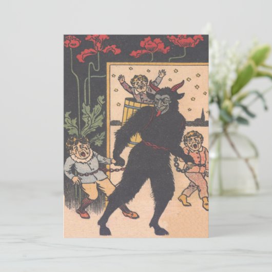 Krampus nimmt schlechte Kinder weg (Stehend Vorderseite)