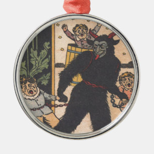 Krampus nimmt schlechte Kinder weg Ornament Aus Metall