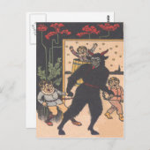 Krampus nimmt schlechte Kinder weg Postkarte (Vorne/Hinten)