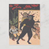 Krampus nimmt schlechte Kinder weg Postkarte (Vorderseite)