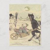 Krampus nimmt schlechtes Kind weg Postkarte (Vorderseite)