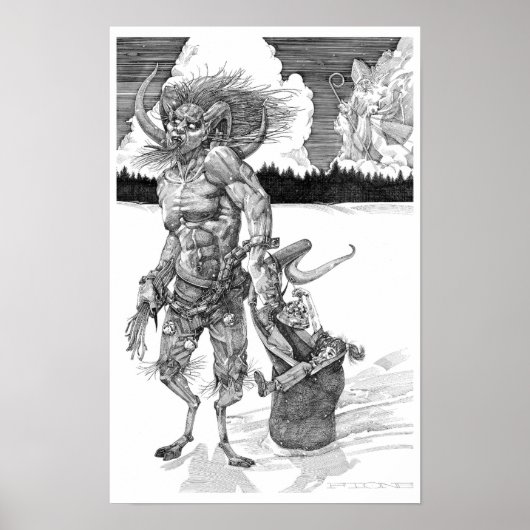 Krampus Pen & Tinte Poster (Vorne)