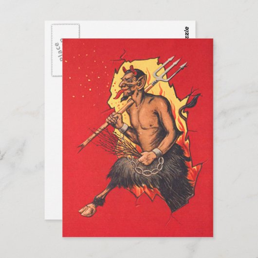 Krampus Pitchfork Switch Postkarte (Vorne/Hinten)
