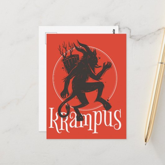Krampus Postkarte (Vorderseite/Rückseite Beispiel)