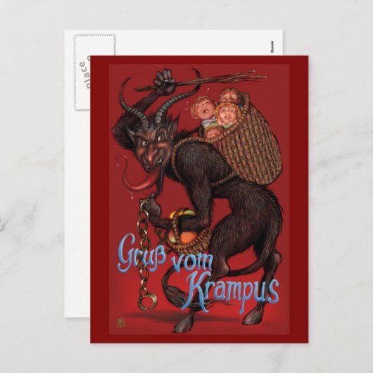 Krampus Postkarte (Vorne/Hinten)